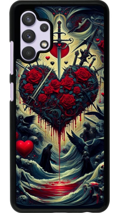 Samsung Galaxy A32 Case Hülle - Dunkle Liebe Herz Blut