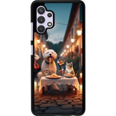 Samsung Galaxy A32 Case Hülle - Valentin 2024 Hund & Katze Kerzenlicht