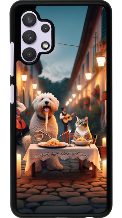 Coque Samsung Galaxy A32 - Valentine 2024 Dog & Cat Candlelight