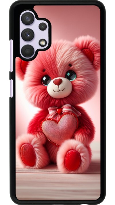 Samsung Galaxy A32 Case Hülle - Valentin 2024 Rosaroter Teddybär