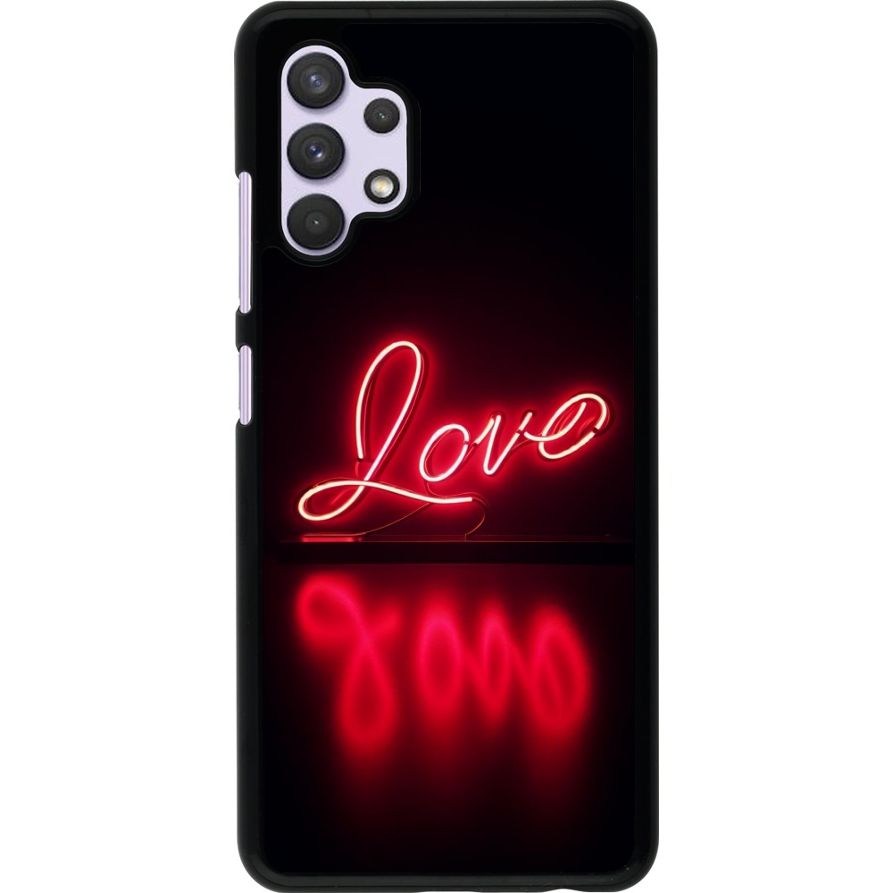 Samsung Galaxy A32 Case Hülle - Valentine 2025 Neon Liebe