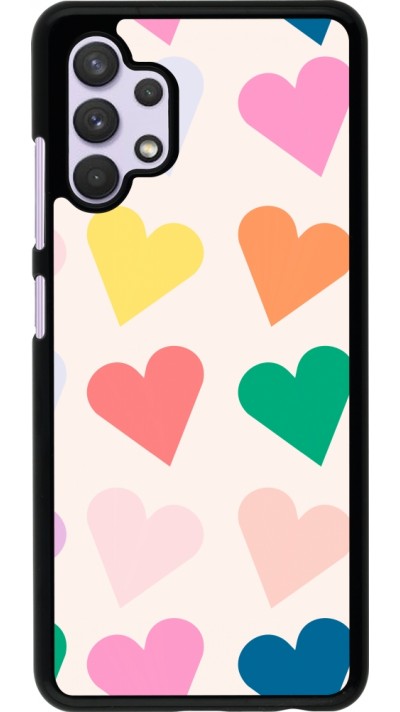 Coque Samsung Galaxy A32 - Valentine 2023 colorful hearts