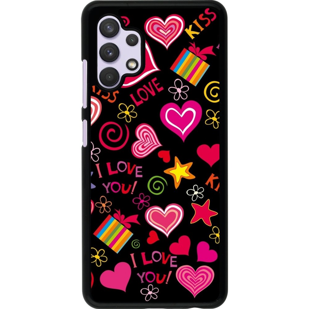 Samsung Galaxy A32 Case Hülle - Valentine 2023 love symbols