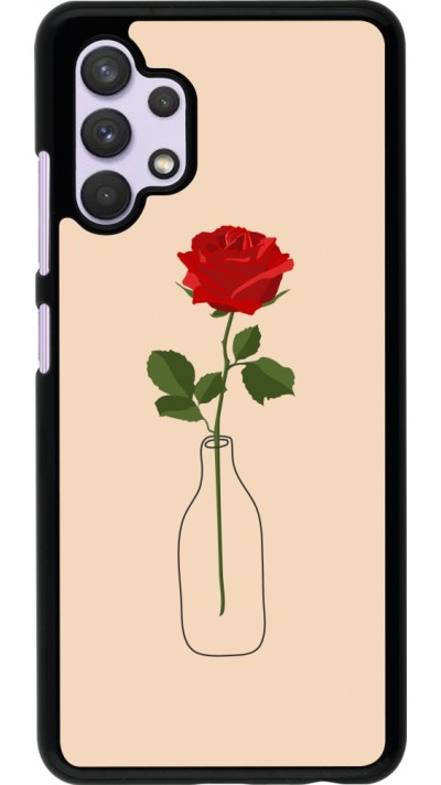 Coque Samsung Galaxy A32 - Valentine 2023 single rose in a bottle