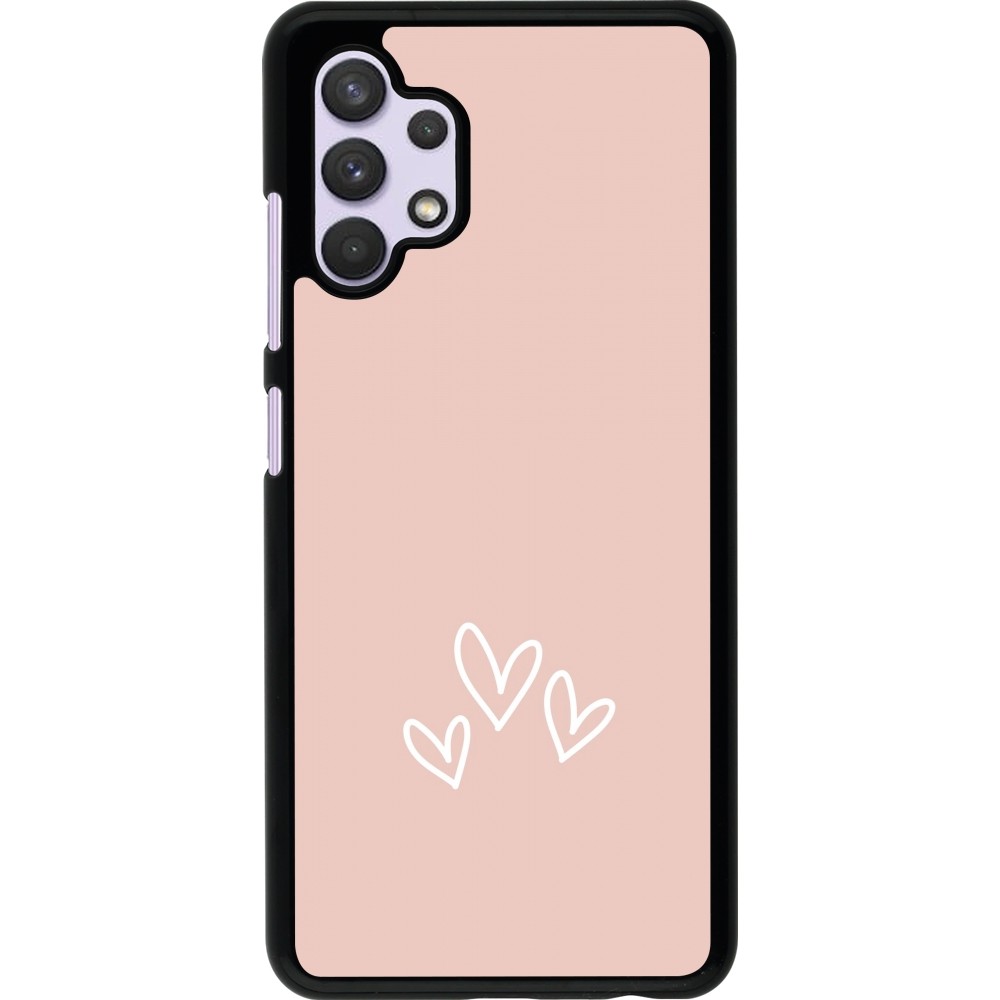 Samsung Galaxy A32 Case Hülle - Valentine 2023 three minimalist hearts