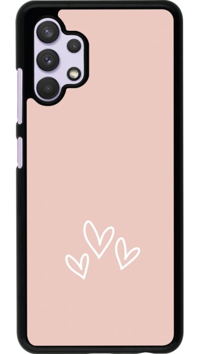Coque Samsung Galaxy A32 - Valentine 2023 three minimalist hearts
