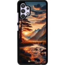 Samsung Galaxy A32 Case Hülle - Tal Sonnenuntergang Hirsch Baum