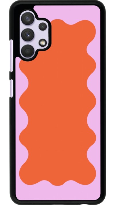 Coque Samsung Galaxy A32 - Wavy Rectangle Orange Pink