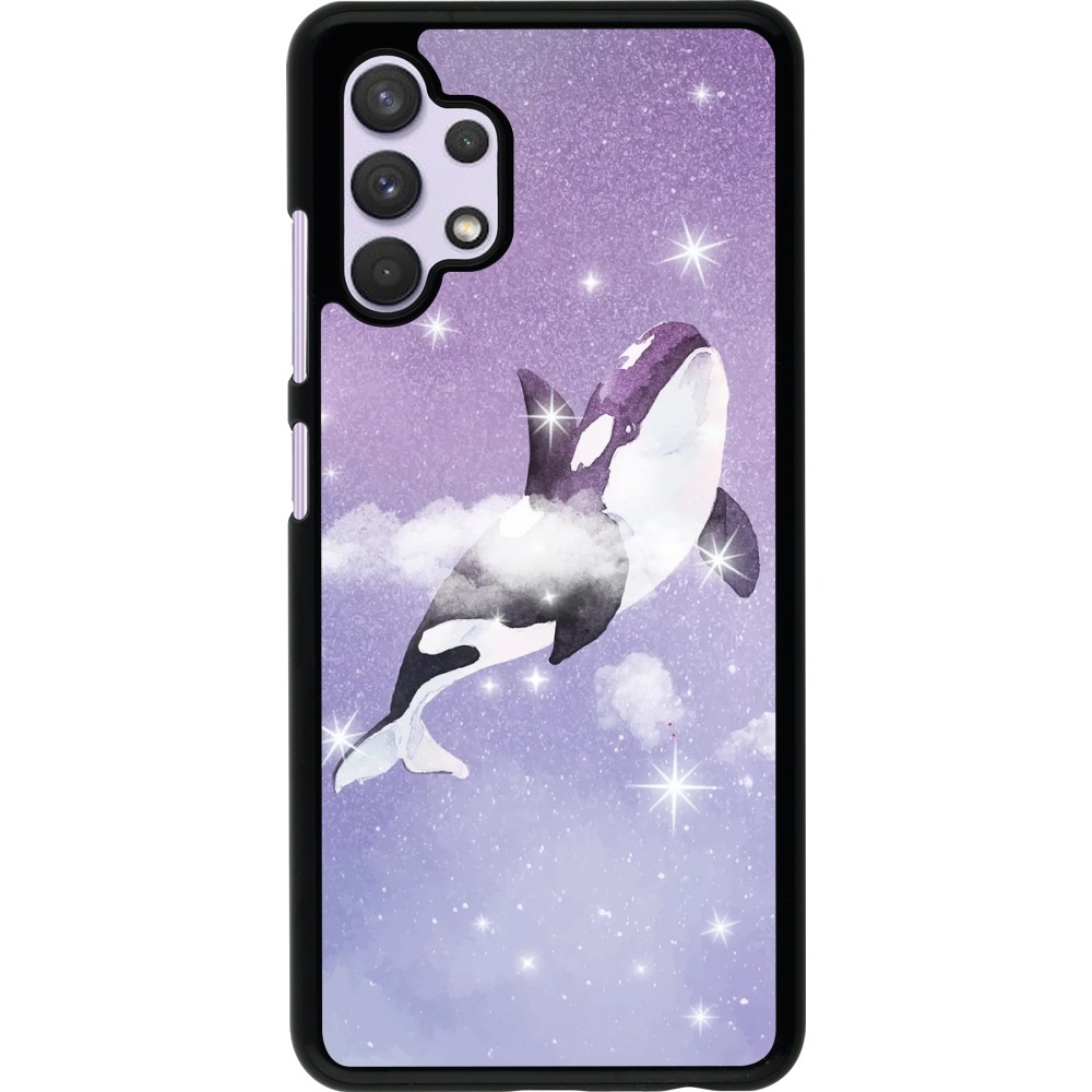 Coque Samsung Galaxy A32 - Whale in sparking stars