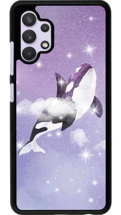 Coque Samsung Galaxy A32 - Whale in sparking stars