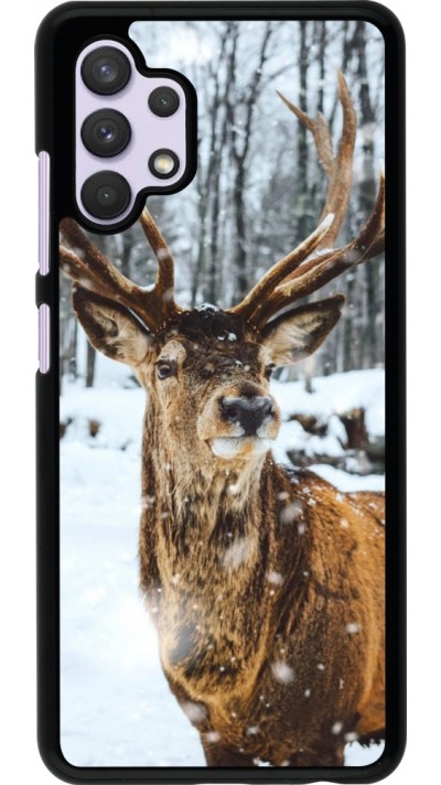 Coque Samsung Galaxy A32 - Winter 22 Cerf sous la neige