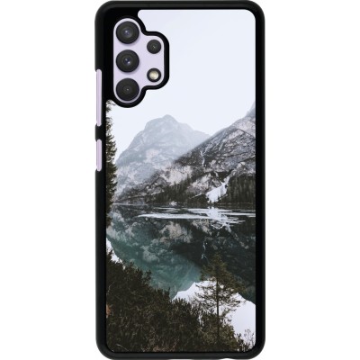 Samsung Galaxy A32 Case Hülle - Winter 22 snowy mountain and lake
