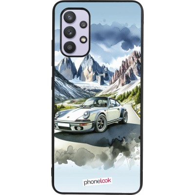 Samsung Galaxy A32 Case Hülle - Silikon schwarz Porsche 911 Berg Aquarell