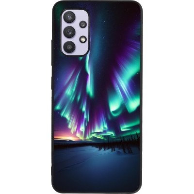 Samsung Galaxy A32 Case Hülle - Silikon schwarz Funkelndes Nordlicht