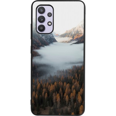 Samsung Galaxy A32 Case Hülle - Silikon schwarz Autumn 22 forest lanscape