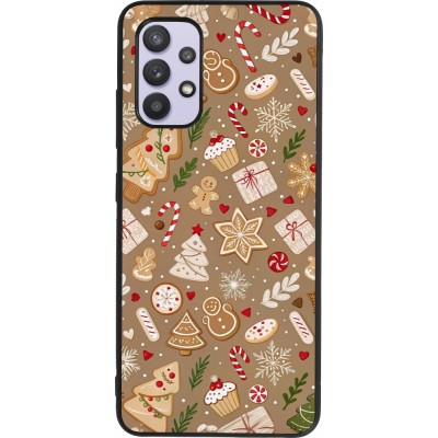 Samsung Galaxy A32 Case Hülle - Silikon schwarz Christmas 25 Pattern Ginger Cookie