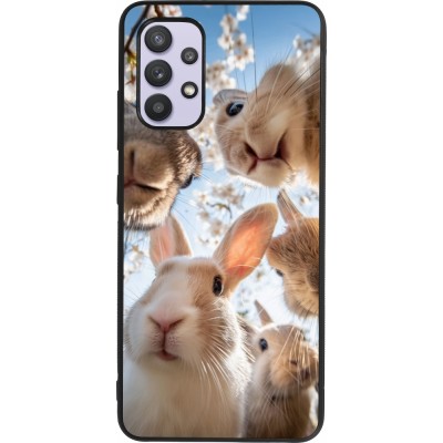 Coque Samsung Galaxy A32 - Silicone rigide noir Easter 2026 Rabbits
