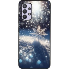Coque Samsung Galaxy A32 - Silicone rigide noir Flocon Solaire Éclat