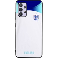 Coque Samsung Galaxy A32 - Silicone rigide noir Maillot de football Angleterre 2022 personnalisable