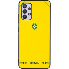 Coque Samsung Galaxy A32 - Silicone rigide noir Maillot de football Bresil 2026 personnalisable