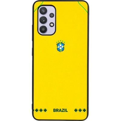 Samsung Galaxy A32 Case Hülle - Silikon schwarz Brasilien 2026 personalisierbares Fussballtrikot