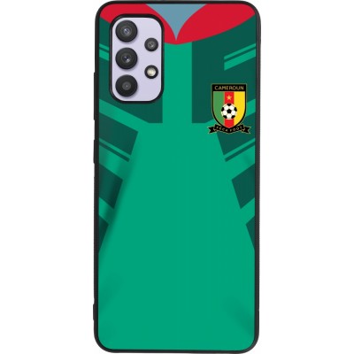Samsung Galaxy A32 Case Hülle - Silikon schwarz Kamerun 2022 personalisierbares Fussballtrikot