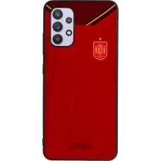 Coque Samsung Galaxy A32 - Silicone rigide noir Maillot de football Espagne 2022 personnalisable