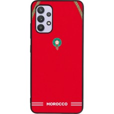 Coque Samsung Galaxy A32 - Silicone rigide noir Maillot de football Maroc 2026 personnalisable