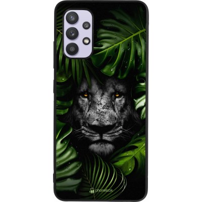 Coque Samsung Galaxy A32 - Silicone rigide noir Forest Lion