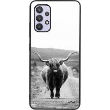 Samsung Galaxy A32 Case Hülle - Silikon schwarz Highland cattle