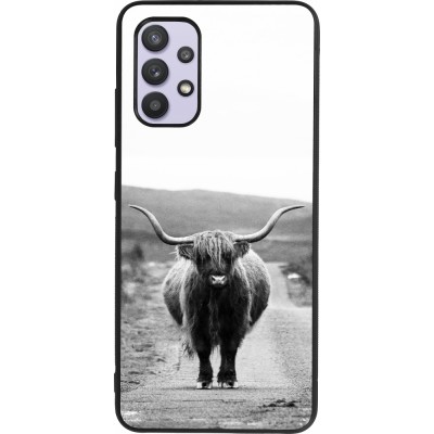 Samsung Galaxy A32 Case Hülle - Silikon schwarz Highland cattle