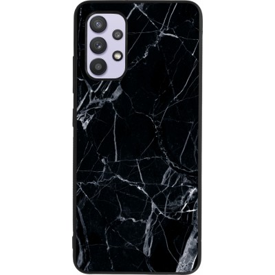 Samsung Galaxy A32 Case Hülle - Silikon schwarz Marble Black 01