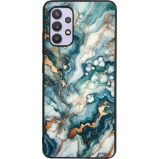Coque Samsung Galaxy A32 - Silicone rigide noir Marbre Vert Bleu Doré
