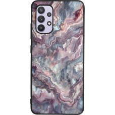 Samsung Galaxy A32 Case Hülle - Silikon schwarz Violetter silberner Marmor