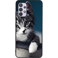 Samsung Galaxy A32 Case Hülle - Silikon schwarz Meow 23