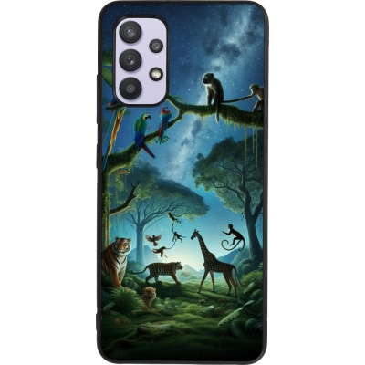 Samsung Galaxy A32 Case Hülle - Silikon schwarz Paradies der exotischen Tiere