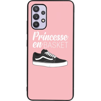 Coque Samsung Galaxy A32 - Silicone rigide noir princesse en basket