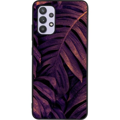 Coque Samsung Galaxy A32 - Silicone rigide noir Purple Light Leaves