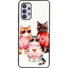 Coque Samsung Galaxy A32 - Silicone rigide noir Saint Valentines Day 26 Cat Love