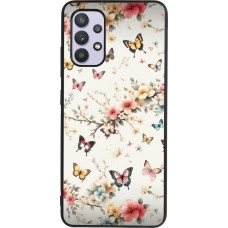 Coque Samsung Galaxy A32 - Silicone rigide noir Spring 25 Papillons Légers