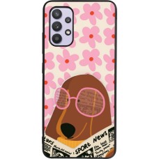 Coque Samsung Galaxy A32 - Silicone rigide noir Dog with newspaper Spring 2026