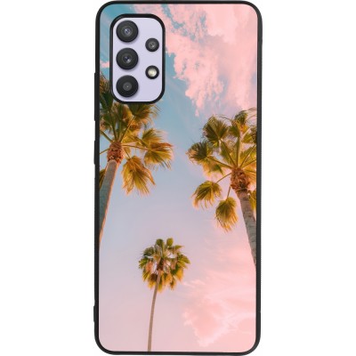 Samsung Galaxy A32 Case Hülle - Silikon schwarz Summer 2025 Palmiers
