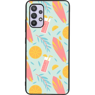 Samsung Galaxy A32 Case Hülle - Silikon schwarz Summer 2025 Pattern citron