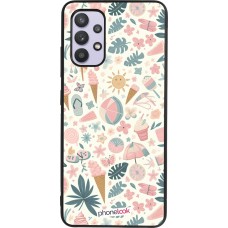 Coque Samsung Galaxy A32 - Silicone rigide noir Summer Pink Pattern