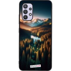 Coque Samsung Galaxy A32 - Silicone rigide noir Sunset Forest Lake
