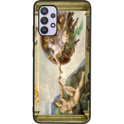 Coque Samsung Galaxy A32 - Silicone rigide noir Tableau art - La Création d’Adam - Michel-Ange