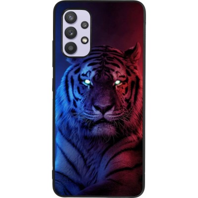 Samsung Galaxy A32 Case Hülle - Silikon schwarz Tiger Blue Red