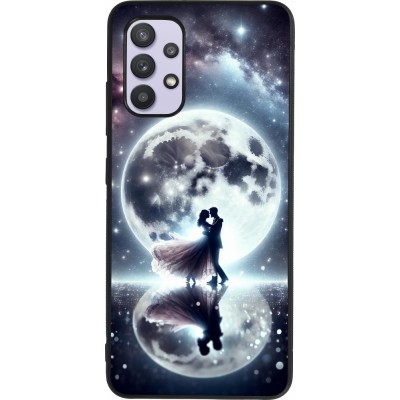 Coque Samsung Galaxy A32 - Silicone rigide noir Valentine 2024 Love under the moon