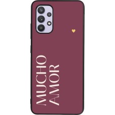 Coque Samsung Galaxy A32 - Silicone rigide noir Valentine 2024 mucho amor rosado