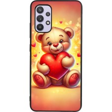 Coque Samsung Galaxy A32 - Silicone rigide noir Valentine 2024 Teddy love